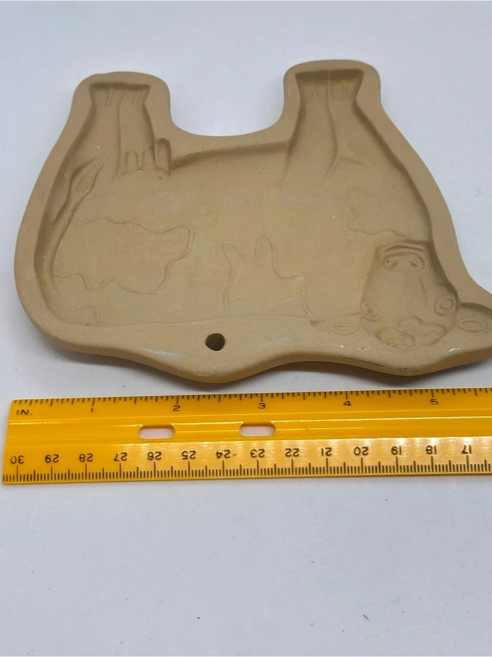 Vintage 1986 Brown Bag Cookie Art Cow Mold Hill Design Inc. Stoneware Grannycore